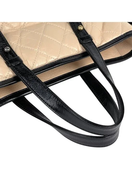 Chanel Gabrielle de Tote Quilted Handbag Leather Beige - Picture 11 of 12